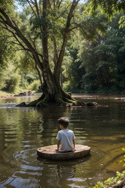 Boys spend leisurely afternoons by the river