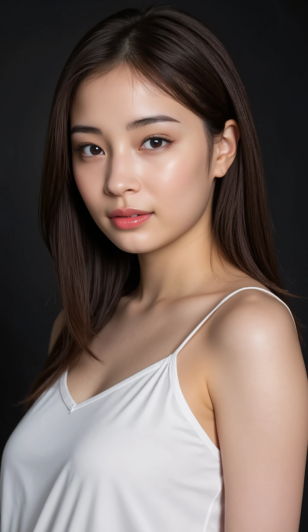 score_9, score_8_up, score_7_up, source_Genuine, rone beautiful woman、 masterpiece, accurate, nsfw, Super Detail, advanced details, high quality, Award-winning, best quality, 16k, perfect anatomy, (( front view, upper body)), Ultra High Resolution Hair , brown hair, long hair, realistic textured skin, slim face, flabby lips, , ( nudes:1.3), black background,(((A seductive look、A seductive look、A seductive look、 the climax of ecstasy 、 the climax of ecstasy 、 the climax of ecstasy ))), full body, (full Nude), (Real Nipples), (Real pussy:1.3)