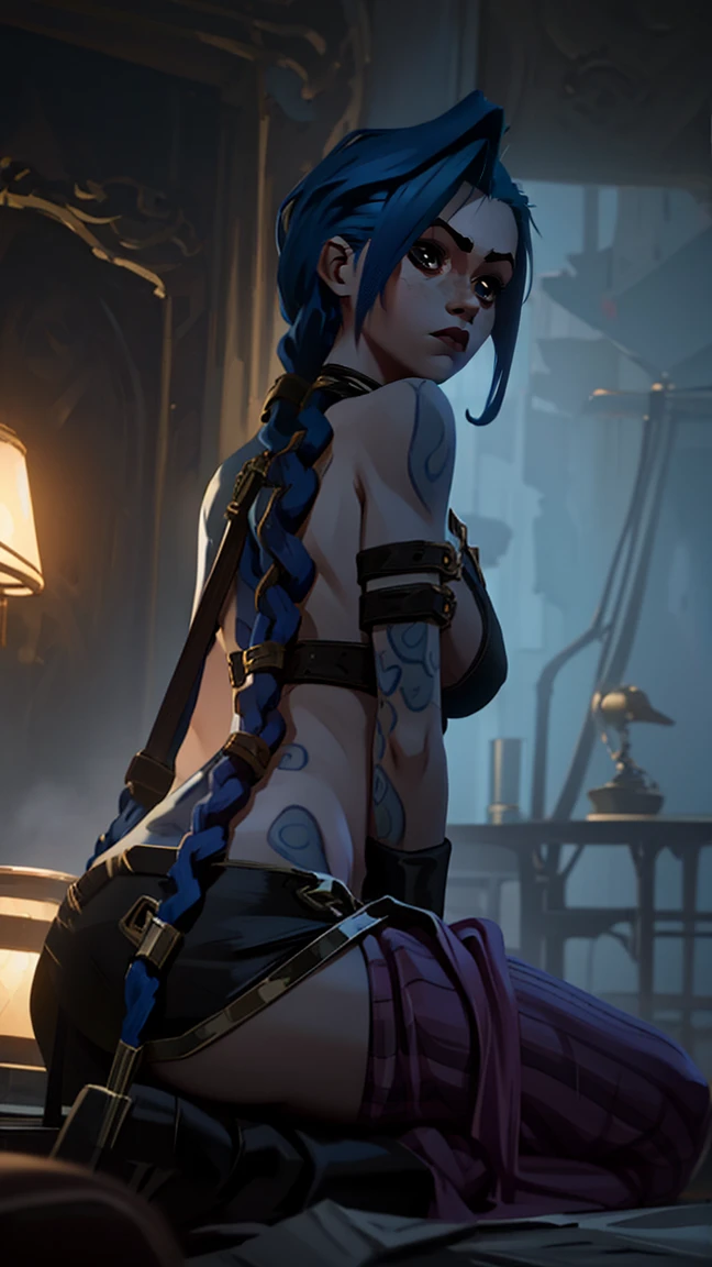 fille,Les réseaux sont reliés par les chains,Linge en lambeaux,spreading your legs,Tout le corps est couvert de tatouages