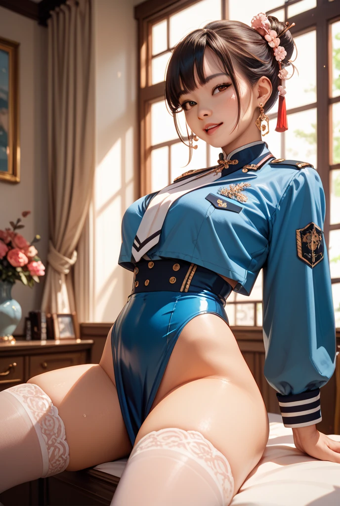 Liu Yan, who sat on the table and split his legs