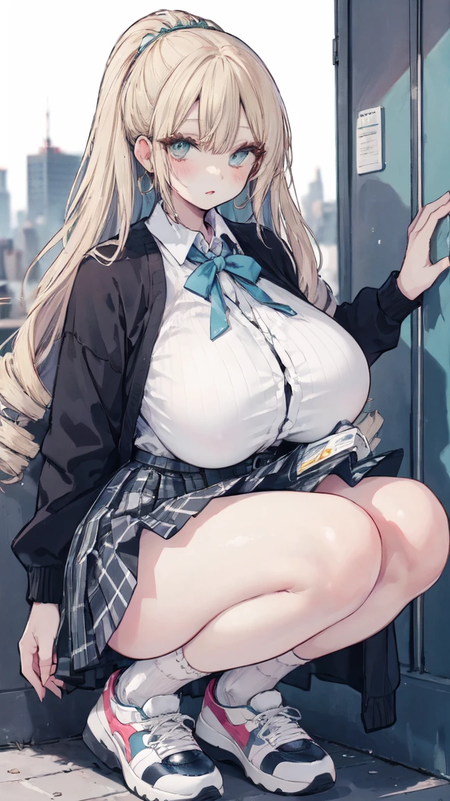 (highest quality:1.4)、High resolution、detailed background)、(detailed beautiful face:1.4)、detailed facial expressions、anatomically correct、beautiful and smooth skin、skin texture、professional lighting、beautiful teenage girl、(two beautiful girls)、(huge breasts:1.3)、
cute hair color、braided bob、braided ponytail、realistic、perfect body line、thick thighs、Attractive big ass、cute gesture、cute、sexual expression、Sexual buttocks、
See-through sailor suit、cute white sailor collar、Pleated mini skirt with tartan plaid pattern、white knee high socks、petticoat、white lace panties、In the classroom、
(Looking up at the panties from below:1.3)、Take a close-up shot、smile, sexual expression、underboob、panty shot、cameltoe
