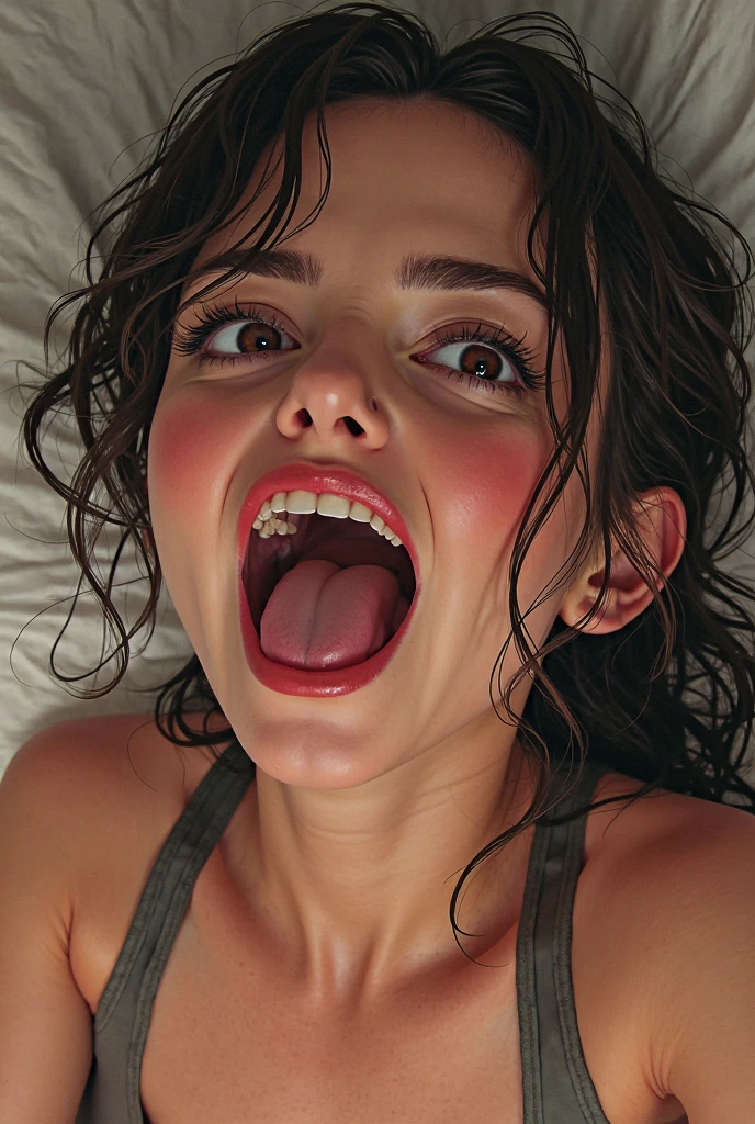 loose girl , erotica , Insane Dream , neat underwear , hand job pose ,Vertical Shake Blur , open mouth , (focus face) , moist eyes , glossy lips , tongue , front view