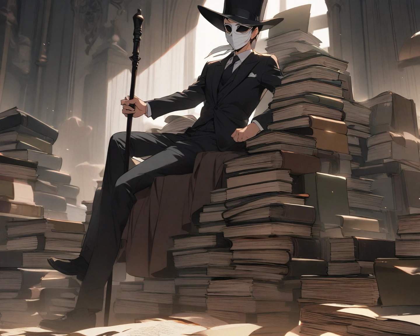 passenger ship,Plague Doctor,man,sitting,party,luxury,alone,小さな町