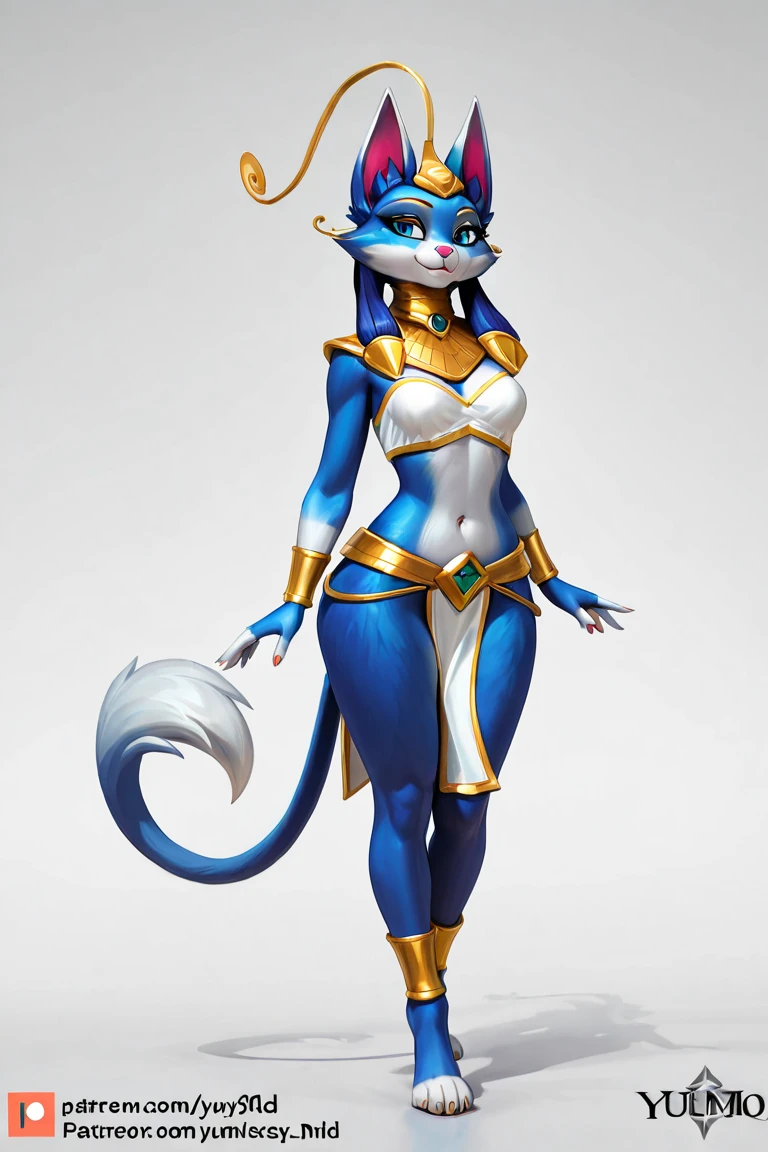 (best quality, high quality:1.4), semirealism, extremely detailed, furry, anthro, curvy, detailed realistic fur, anthro Krystal, golden circlet, strapless bra, loincloth, jewelry, collar, necklace, shoulder armor, bracers, shoulder pads, bracelets, sandals, gold staff, (detailed background), ancient-ruins, night sky with stars and galaxy, nighttime, cowboy shot, <lora:fluffyrock-quality-tags-v2.1.1-vpred:1>