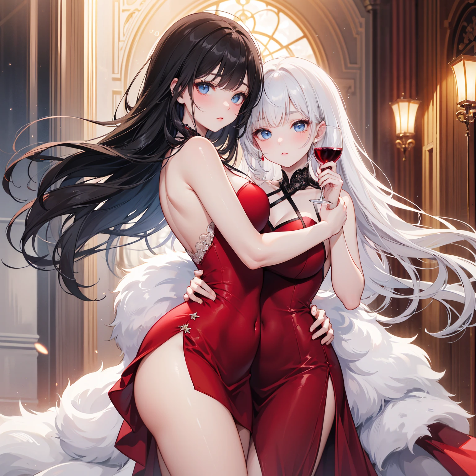 Koneko from high school dxd, kiss, konjiki no yami from to love-ru, 2girls,