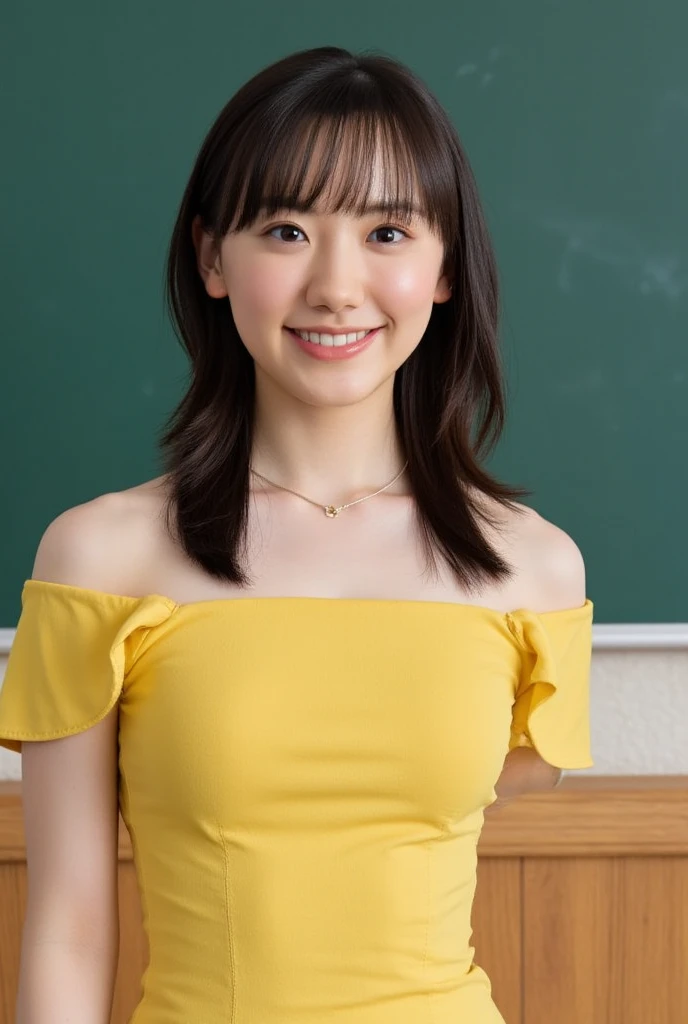 (Surreal Realism), (Awareness-raising), (High resolution), (8k), (Very detailed), (The best Awareness-raisingns), (Beautiful fine details), (highest quality), (Super detailed), (masterpiece), (wallpaper), (Detailed face), (Beautiful smile)、(Beautiful expression)、Side bangs、solo、((Baby Face))、(((topless)))、 (((small tits))), (((flat breast)))、((Dark blue pleated skirt))(Black knee-high socks:1.2)、Slender body、Seductive Pose:1.4、Looking into the camera、School classroom、((Place your hands on the desk))、((A look that captivates the audience:1.3))Spread your legs wide,Drooling