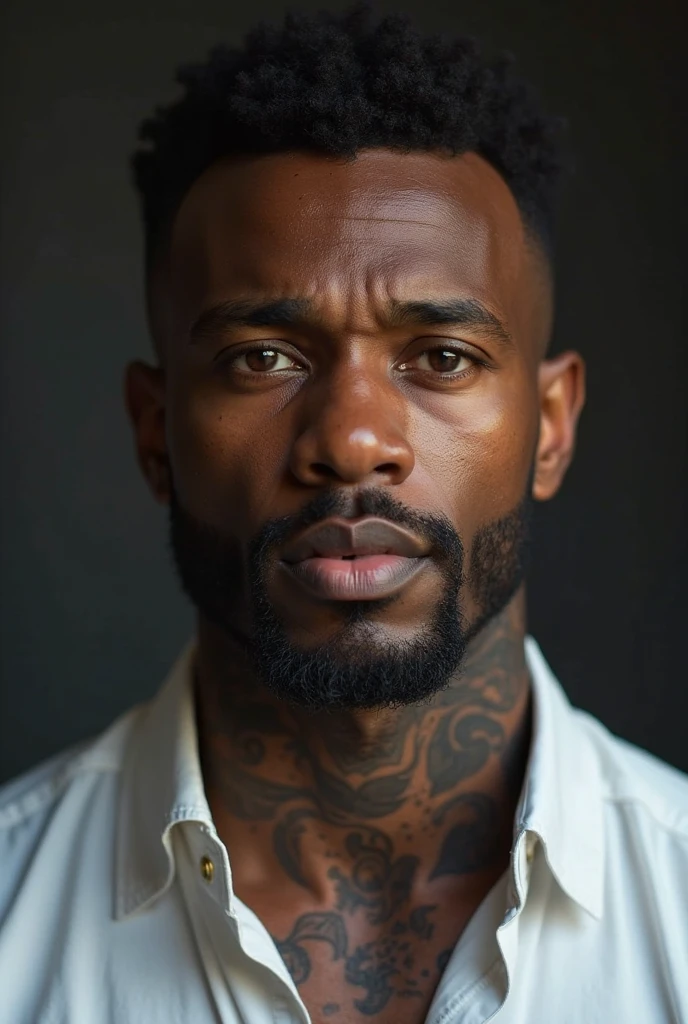 Create a photo of a tall dark man, with tattoos, bonitas,