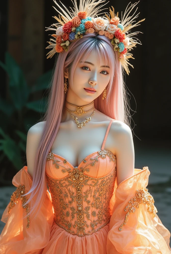 top-quality、masterpiece、超A high resolution、(Blue Dragon Armor)、(((Colossal tits))),Blue Dragon Armor、((Random Hairstyles 1.6),(Wearing a beautiful crown made of jewels),(Photorealsitic:1.4)、Raw photo、女の子1人、((((handsome hair))))、((Floral hair ornament))),glowy skin、(((Japan Dragon)))、(Gorgeous Jewelry Necklaces)、Natural remains、(Mystical expression)、(Full Body Angle)、(Fight big dragons)、With a beautiful knife、(((Mansuji))),(Pink Metal Bikini)、(beautiful forest background)、(((Precipitous cliffs)))、(Castle background)、((super realistic details))、portlate、globalillumination、(sexypose)、Shadow、octan render、(One-Eyed Scouter)、8K、ultrasharp、Colossal tits、Raw skin is exposed in cleavage、metals、Details of complex ornaments、Japan details、highly intricate detail、Realistic light、CGSoation Trends、Blue eyes、radiant eyes、Facing the camera、Precipitous cliffs、Toostock、(Full Body Angle)、(veils)、(((Heavy Big))),「listener」toView[Sutoru、nffsw、