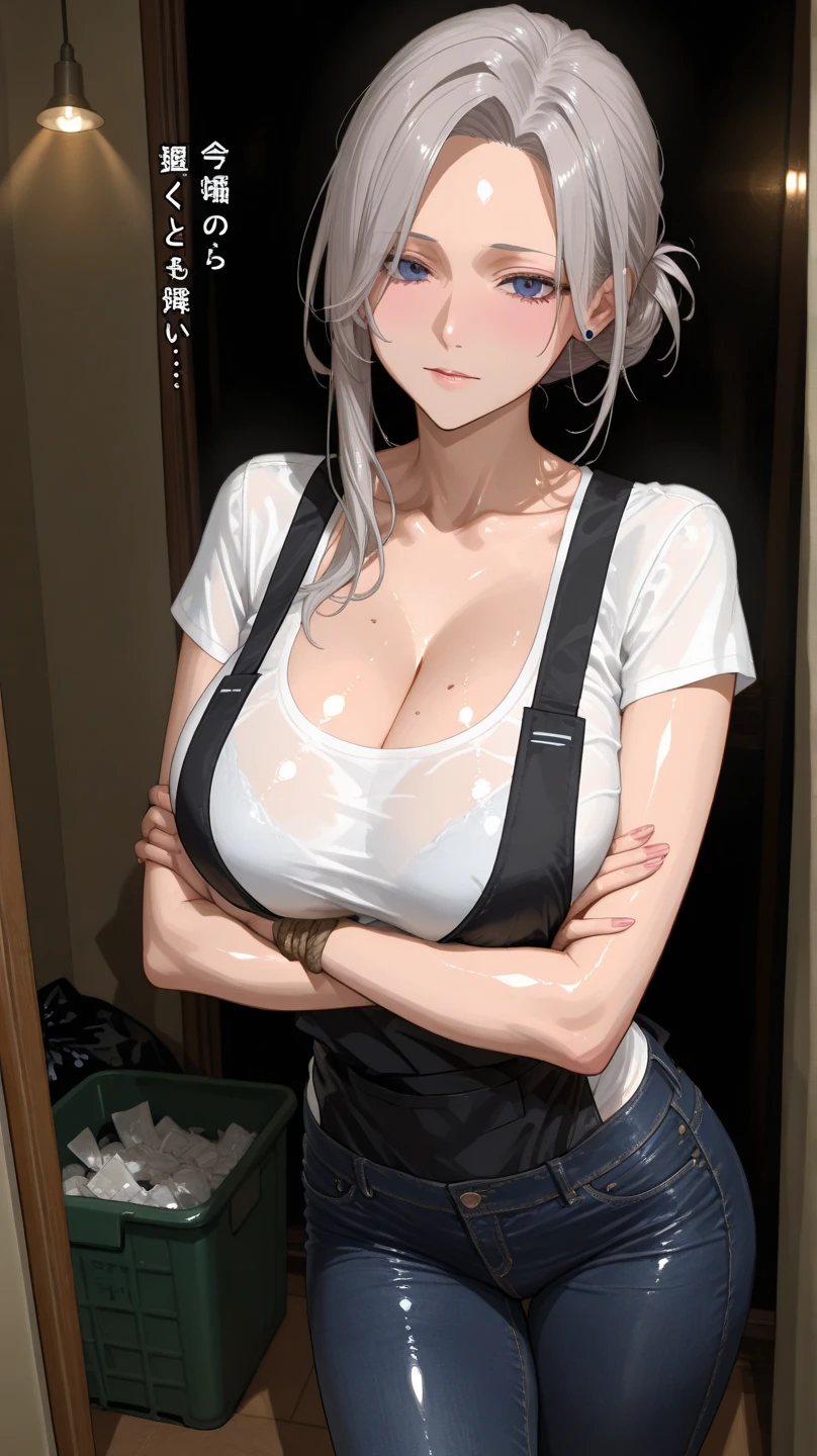 Female anime character in black shirt long sleeves and blue jeans, short brown hair, Neck length, green eyes, Digital painting inspired by Tomer Hanukkah, It's trending on pixiv, serial art, Heavy gesture style close-up, full body details, wearing casual clothes, style anime, anime style hyper detailed, anime style characters, striking detailed artstyle, realistic art style, Clean and detailed anime style, modern anime style, brown hair