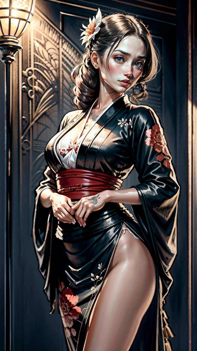 Umalinda warrior sexy, pretty face, Delicious Company, Alluring figure, Wearing a sexy open kimono. The artwork is created in a medium reminiscent of Japanese ink paintings....., Features bold brushstrokes and a Monochromatic color palette. artist'Masterful technique reveals the intensity and power of the image'sense of presence,with the highest quality, Perfectly capture every detail with ultra-high resolution. Textures and intricate patterns on kimonos are rendered with extreme precision. Lighting is carefully designed,Enhance drama, Features deep shadows and subtle highlights. General, The artwork exudes elegance and power, Combining traditional Japanese aesthetics with a modern feel. Monochromatic color palette, Combine details, Create captivating and immersive experiences for your audience. Drawing Lessons, beste-Qualit, Poses, Correct anatomy,Sketch Beech, Epic Poses, The clothes, pencil, Drawing, Modest outfit, remote shot, detailed beautiful delicate face, detailed beautiful delicate eyes, perfect facial proportions, high-definition skin, fine skin, four-inch best ratio. With one thumb, a masterpiece, highly detailed, realistic, (World War II German general uniform reference : 1.8), the highest face resolution, adult, modestly dressed woman, dressed entirely, ( small, black hair, black straight bangs, super fine braids, straight bangs, red glasses, dark green eyes), future, science fiction, fighter plane, standing On the landing of a fighter plane, the government agency, a deep intelligent personality, a calm expression, a respectful face, a war, a fighter plane (La mejor calidad:1.1), (Obra maestra:1.4), (absurdos:1.0), retrato, primer plano,1girl, Marinero Urano, KizukiAi, Mujer madura, small breasts, aqua eyes, cabello rubio, Uniforme Sailor Senshi, Collar de marinero, arco de pecho, Arco trasero, Falda suplicante, Guantes blancos de codo, Acostado boca abajo, en el suelo, con el trasero en alto, mostrando el culo de espaldas, without looking back
