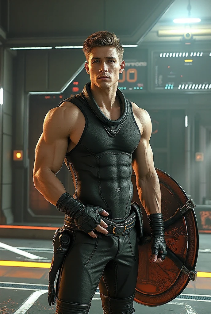 brainwashing, male, programming, super soldier experimentation, muscle growth, hypnotic visor, spirals, glowing headset, half-naked