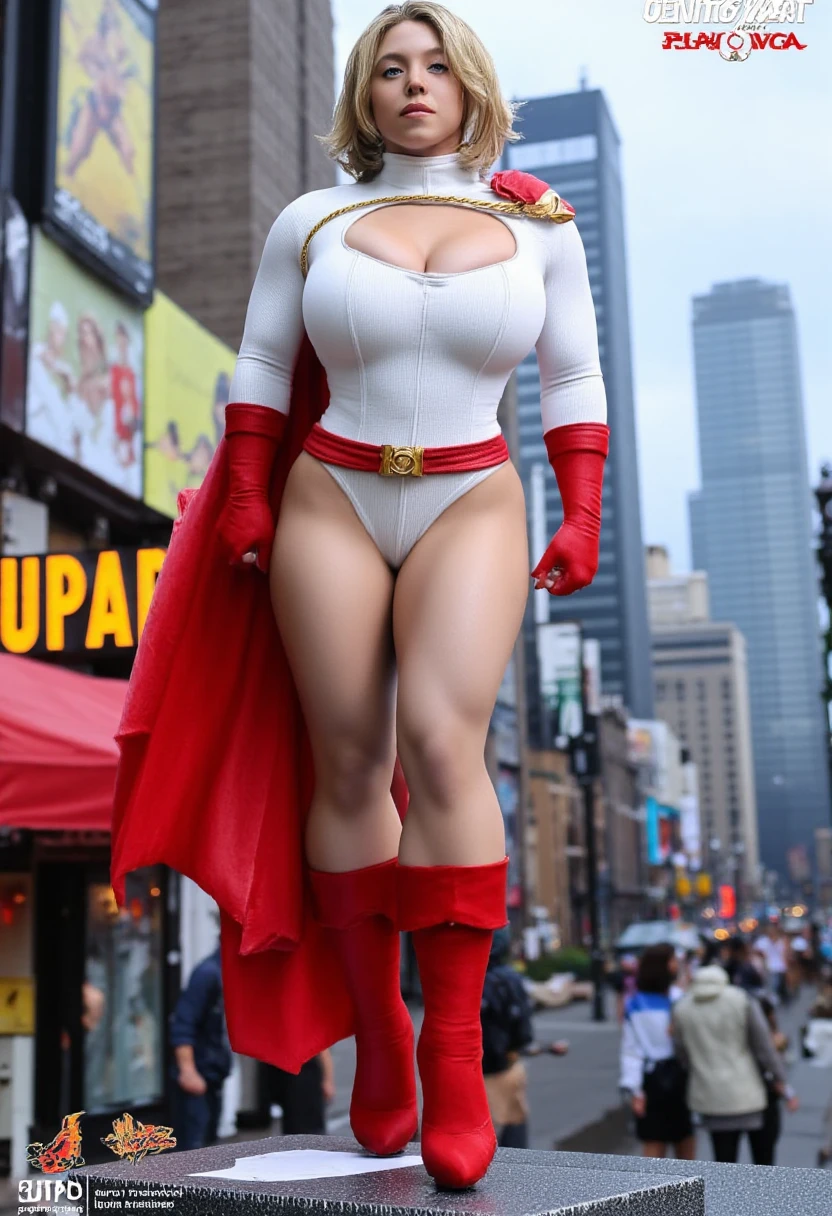 ((20 years old girl)), (wearing superhero outfit : 1.4), (on a busy street), (day time), (((gigantic size breasts, cleavage))),(sexy), ((hourglass figure)), lipstick, photorealistic, masterpiece, realistic, realism, photorealism, high contrast, photorealistic, 8k HD high definition detailed realistic, detailed, skin texture, hyper detailed, realistic skin texture, best quality, (photorealistic:1.4), high resolution, detailed, raw photo, photo realistic, (high detailed skin:1.2), 8k uhd, dslr, soft lighting, high quality, film grain, Fujifilm XT3), hyper realistic lifelike texture dramatic lighting unreal engine, even, neutral light, key light, bold, bright colours, (dynamic lighting), (soft lighting), ((soft red lipstick)), (natural makeup), ((short ginger hair)), ((glossy skin)), (colorful lighting), (smile: 1.2), (showing off her armpit : 1.4), (full body shot)