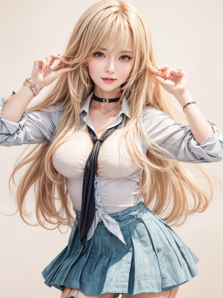 best quality, tmasterpiece,Ultra-high resolution,Clear face,（Reality：1.4），ferpect lighting，(upper body shot), (photorealistic:1.50), anime wallpaper, Guviz style artwork, cover-up fantasy up to magic , by Yang J, Guviz, beautiful artwork illustration, beautiful digital artwork, beautiful digital illustration, Li Song, beautiful anime portrait, art style in Beauvot, Lips wear thick red lipstick,(smile1:2)