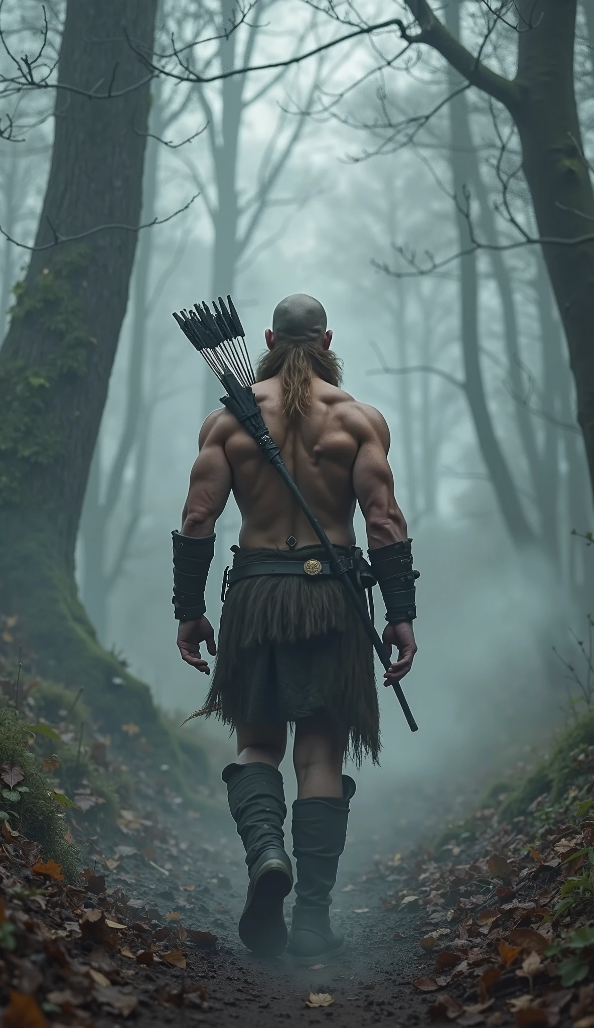 SWRLSInske, holding a katana in forest