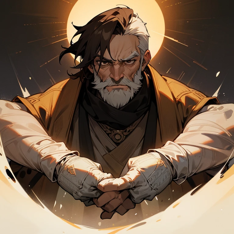 Best_quality, (background_detail), high_contrast, detail_original_illustration, warrior, gray_all_back_hair, muscular, villain_face, armor, full_body, sword_holding, medieval, deep_wrinkles_on_eyebrows, middle_aged_man, dark_stitch_landscape, (dramatic_lighting:1. 25), (shaded_background:1.2), (gray hair:1.2), (short_shaven_beard:1.3) large figure, delicate face, evil_smile, sharp_eyed, black background, (black background:1. 5) beautiful line drawing, black and white
Translated with DeepL.com (free version)