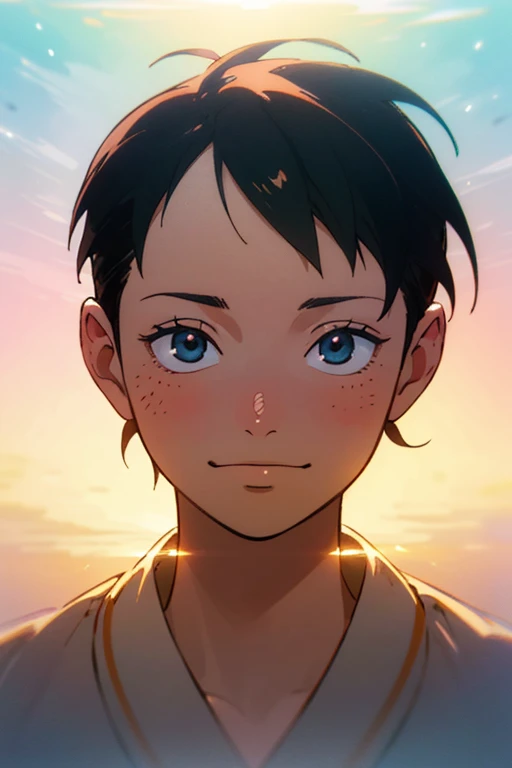 Highest quality、Realistic、、zoom、Primary school students、man、cute、Light grey eyes、Black Hair、short hair、Tanned brown skin、Dark Skin、Light blue briefs、Flat Chest、、thin、bed、