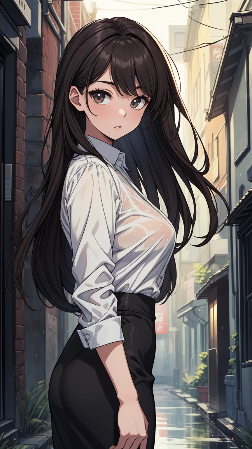 ((masterpiece)), (best quality),, official art, extremely detailed CG unity 8k wallpaper, highly detailed, shiny skin, Depth of field, vivid color,, 1girl, (curvy:0.6), (full body:0.8), girl wearing ???? clothes, ???? , portrait sophie mudd, casual pose, gorgeous young model, cute young woman, a beautiful -aged girl, very pretty model, young , cute young girl, beautiful young girl, beautiful model, long black hair, dark hair,wet hairs, shiny hair, young and cute girl, girl, Ishtar, Fate Grand Order, Ishtar anime, anime, high shadow texturing, shadows included, looking epic, epic background, epic place, single person, nobody else, wearing somethink cute, wearing cute dress, adorable, kawaii, cute, proud, rainy day, rain, raining, ??? , epic background, super epic backgorund, backgorund theme, suepr shadowing, shadows, wearing ???? clothes of random color, (Background: old town, rain, rainyforest, nature), poses: (Poses: running during rain, running when its raining ,leaning over wall, standing, legs crossed), wet because of rain, trying to run during rain, realistic, hyper detailer, high details
