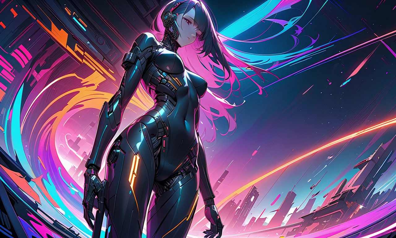 {{1 female},{{{{{Tabletop++, Highest quality++, Super detailed+, Ultra-high resolution,(Realistic:1.4)Cowboy Shot,Hatsune Miku, (vocaloid)RAW Photos,(Hatsune Miku)+,(Hatsune Miku)+, (vocaloid) Expressionless, Light blue hair, Red eyes ,clavicle, Twin tails, ((Black Bodysuit 1.6)),so beautiful, Highest quality, Absurd, One Girl, Brainwashed,}}}} Hollow Eyes,(Eyes glow red :1.4)), ((Big Breasts:1.1))、(The shape of the genitals is clearly visible)) cyber punk, Dark Lab, Dark Room,(Neon Light:1.2), (night:1.5), (Stand up and raise your right arm in a salute, Place your left hand on your hip)