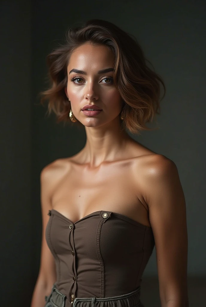 ((masterpiece, 8k, full high resolution, wide camera angle, detailed photograph)), a girl in the spider woman dress, oval face structure, almond eye type, Hazal eye color, symmetrical face, 32 inch breast size, cleavage, soft wavy hair, blondie hair color, short hair length, pale skin color, dresses in a black dress 👗, looks young, soft skin,