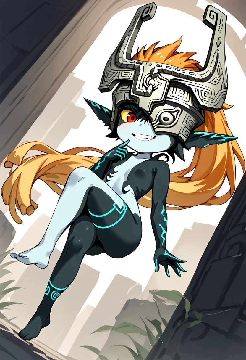 score_9, score_8_up, score_7_up, source_anime, full body,scissorhold, leg lock, crouching ,on shoulders, shoulder carry BREAK 1girl ,mesugaki, midna,minigirl, two-tone skin, multicolored skin, one eye covered, colored sclera, helmet, wide hips, yellow sclera, colored skin, ponytail, orange hair, long hair, red eyes, pointy ears, 1girl, midnaSDXL,smile, full blush,sweat,
BREAK 1man,adult man, suffocating, getting crushed by thighs,man is dying, man is getting crushed by thighs,man is crying,saliva, man is in pain