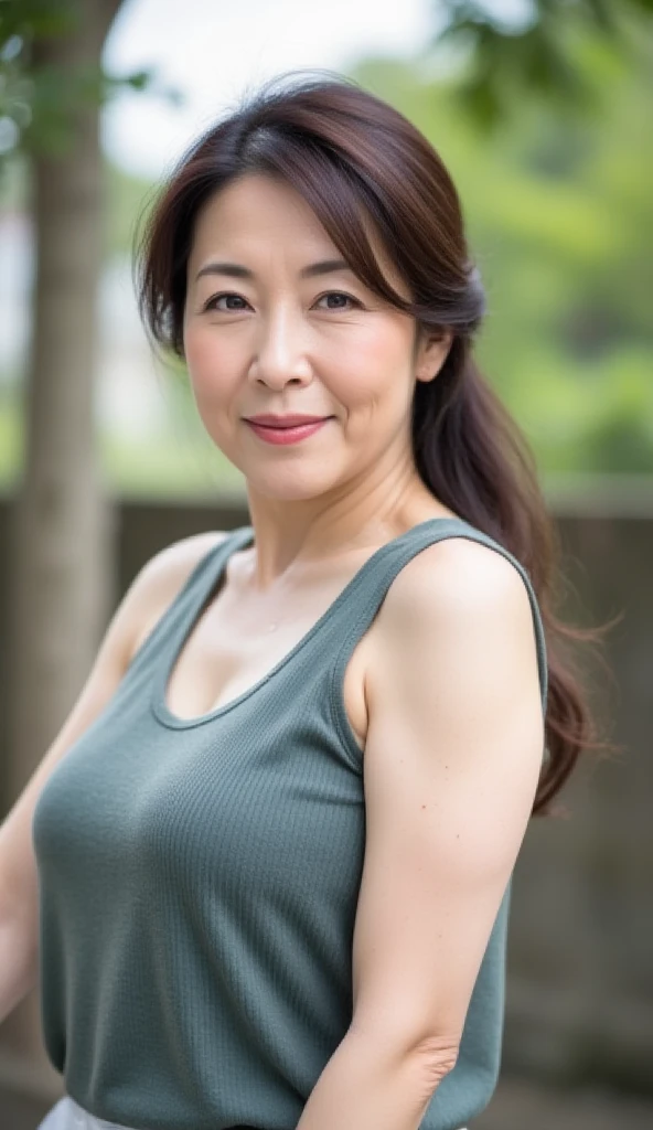 Best Quality, hight resolution, Hires, Skin definition, Detailed skin, Detailed eyes, Detailed face, 4K, 日本人A MILF, ((独奏)), (((70 years old))), (Wrinkles at the corners of the eyes:1.5), (nasolabial folds:1.5), A MILF, glamor, A sexy, Chromo-white skin, ((Wavy Longhair)), Looking at Viewer,(((Aging skin:1.5))), ((loose muscles:1.5)), (((Very large breasts:1.28))), (((Very large breasts:1.28))), ((Saggy udder)), (Saggy buttocks), ((Japanese Models)), 4K, (photoRealistic:1.5), Realistic, nffsw, Beautiful, Bimbo, Perfect makeup, eye make up:1.5, small diamond necklace, piercings, ((Black leather bodysuit, long boots)), ssmile, Public places,Full body photo,