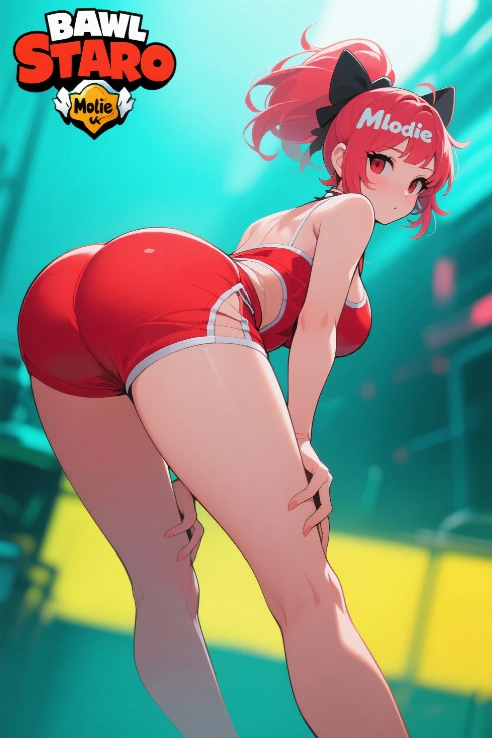 girl,short crop top,hot pants,Queen,Shake ack view,Cord,shackle,red eyes,No underwear,pink hair,big ass,Playful,stick out your tongue,Smile,sweat,secretion,Buttocks close up,sitting,Sit on the camera,back view