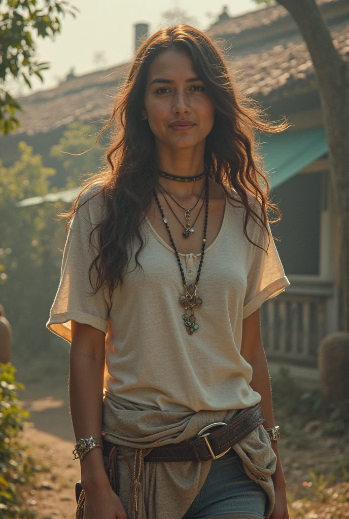 closeup, photo of skswoman, Walking pose, wearing Lace Top and High-waisted pants, in waterfall, looking grimace, (look at viewer:1.0) (skin texture), Fujifilm XT3, DSLR, 50mm, <lyco:Kristin KreukV2:1.2>