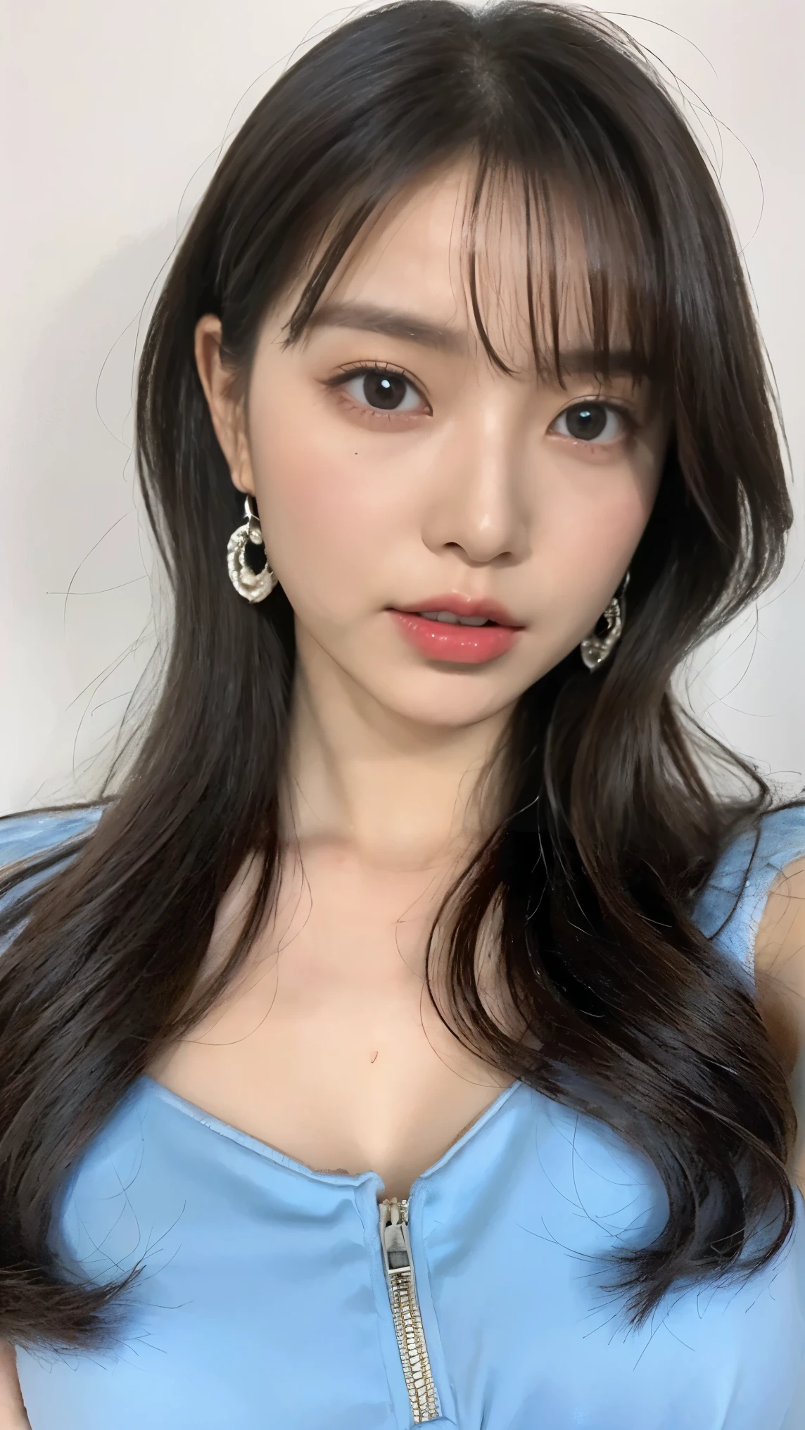 (masterpiece, Highest quality:1.3), smile、(Very detailed:1.2), (hyperRealistic:1.3), (RAW Photos:1.2),(Spread your legs:1.4)、High resolution raw color photos, Professional photos, (PhotoRealistic:1.4), (Realistic:1.4),(Small Nose:1.4)、(Glare:1.4)、Big eyes、Long eyelashes、Professional Lighting, Perfect Anatomy, (Very large breasts:1.2), (Detailed face), (Cute appearance:1.5), (Long black hair:1.5), necklace, bracelet, sexy, erotic sexy, (足を開いたsexyなグラビアポーズ:1.8), (Beautiful woman wearing short sleeve romper: 1.3)、take a bath、(Multiple ear piercings:1.4)、(Selfie:1.4)