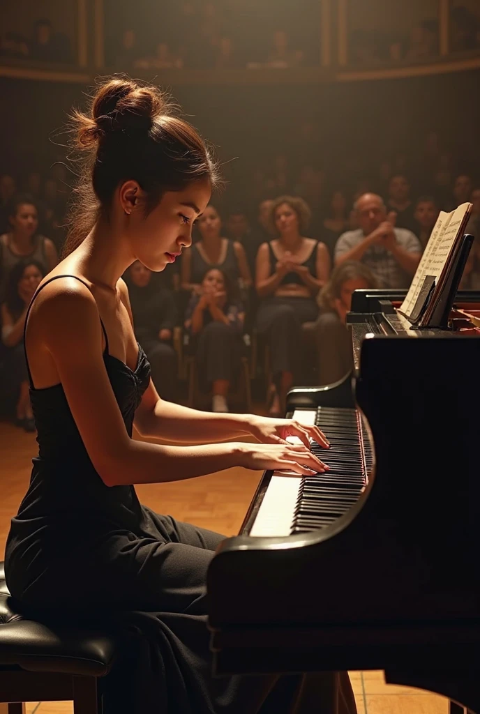 Genera un perro tocando el piano 
