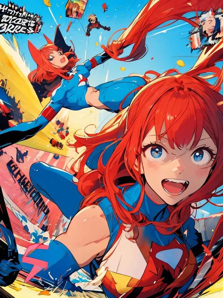 (high-quality, 4k, masterpiece:1.2), ultra-detailed, vibrant colors, (collage, mixed media:1.1), (portraits:1.1), (superhero:1.1), (transformation:1.1), (feminine power:1.1), 2 girls, (office attire:1.1), (power pose:1.1), intense eye contact, long flowing hair, (dynamic:1.1) poses, (magical background:1.1), vibrant colors, shining spotlight, dramatic shadows, (boot details:1.1), (bare legs:1.1)