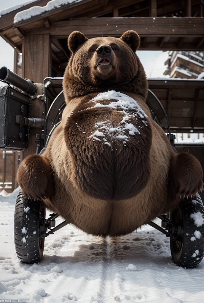 snow mountains　sumo-wrestling　a bear