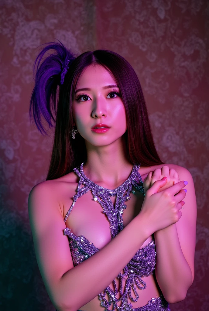 araffe woman with long red hair wearing a pink dress, ayami kojima amano, 奈良美智, belle delphine, deayami kojima, sakimichan, chiho, yanjun chengt, japanese goddess, chengyou liu, translucent dress, sakimi chan, lalisa manobal, sha xi,traditional dress