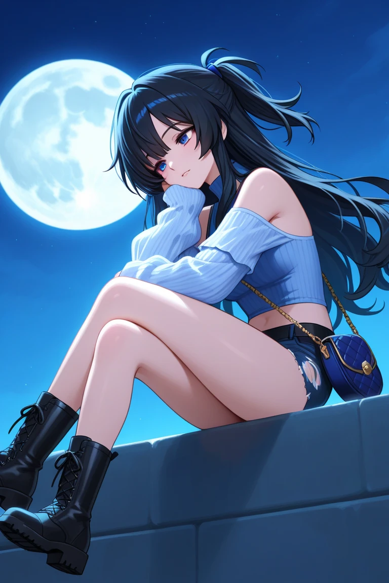 Boris Indrikov, Shinya Komatsu, Surreal, mysterious, bizarre, fantastic, fantasy, Sci-fi, Japanese anime, beautiful girl in a miniskirt on a swing, perfect voluminous body, huge tits big ass, skirt hitched up to waist, showing little tiny panty wet cameltoe, embarrassed shy blushing provocative sexy innocent erotic, lighthouse in a storm, stars in the galaxy, hourglass, playing cat,