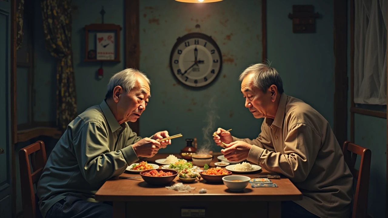 Medium-sized display, Medium shot, Written border depth, Break, Upper Body, angle, masterpiece, angle, (RAW photos, best quality), best quality, Very detailed, CG, 8k wallpaper, Vicissitudes, Older male protagonist，Chinese elderly，80 years old，male，Solitary, Divide salad, Look directly at the audience, front