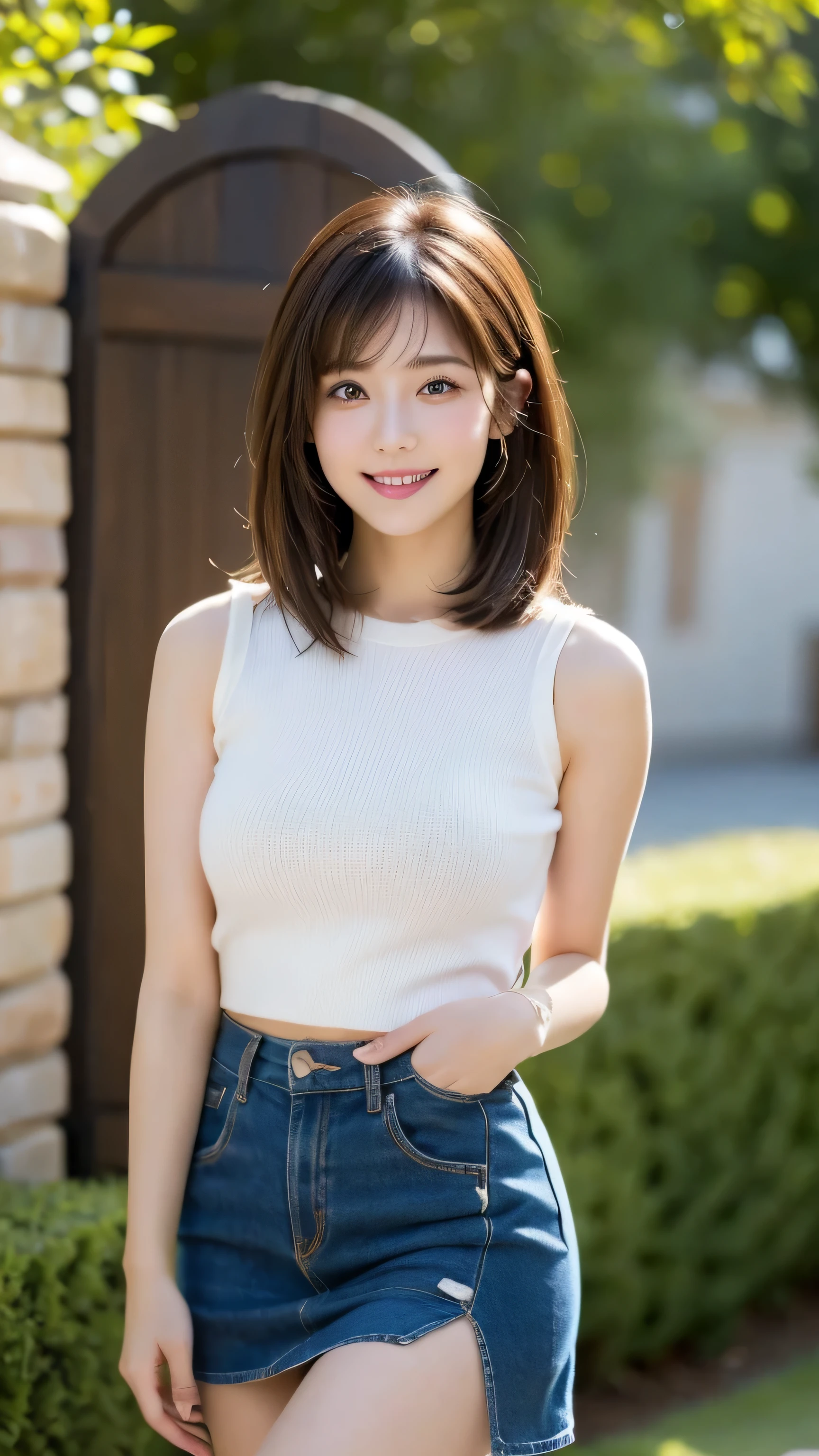 masterpiece、超High resolution、well done!、she has a very cute face and a young figure like an idol.々A 20-year-old Japanese woman with unique features、Gentle and cute、A kind smile、she'sheはビキニタイプのチアリーダーユニフォームを着ている、75 year old man sitting on father's lap large size bust、whole body、RAW Photos、Genuine、High resolution、Life、No copyright notice
