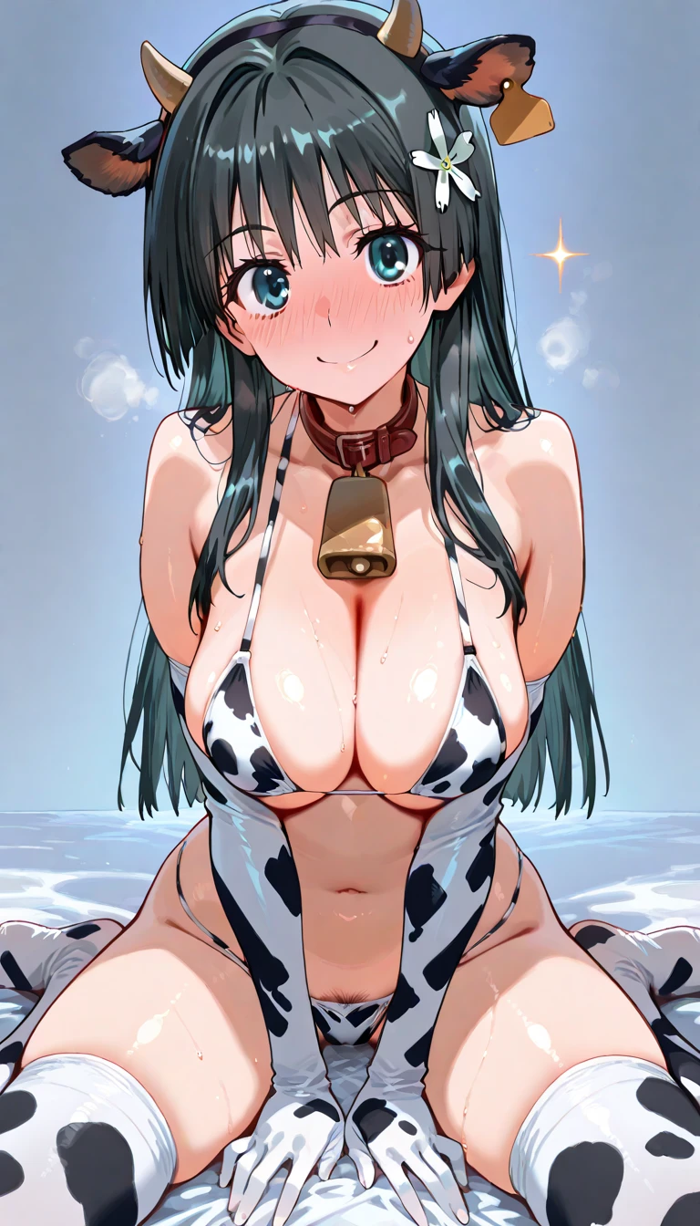 araffe woman in a cow print bikini posing for a picture, shikamimi, ayami, kotegawa yui, ayami koj ima, Yoshitomo Nara, ai yazawa, aoshima chiho, reluvy5213, chiho ashima, swimsuit, young pretty gravure idol, in bikini