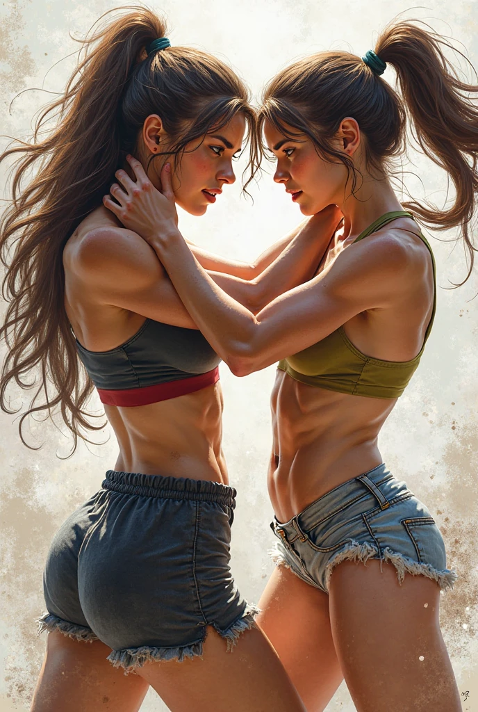 (2 girls body builders:1.6), ((masterpiece)), best quality, ultra-detailed:1.7, finely detail, high resolution:1.6, perfect dynamic composition, beautiful detailed faces:1.77, blonde babes:1.88, perfect red lipstick, perfect makeup:1.8, short denim bikini , large breasts:1.4, lovely look:1.7, gorgeous face:1.6, defined muscles:1.4, beautiful faces:1.8, alessandra ambrossio, izabel goulart, Kate Upton, Gigi Hadid, candice swanpoel ,popped out dense veins on muscles:1.8, hyper detailed picture:1.4, 8k resolution: 1.7, flex muscles:1.3, hyper muscular body shape:1.42, photorealistic:1.5, realistic:1.6, face masterpiece:1.74, good and professional lighting on picture:1.38, Ukrainian-Moroccan muscle beauty goddess, masterpiece 24 years old Kylie Jenner and Megan Fox as bodybuilders, extremely high resolution, hyper feminine beauty , hyper realistic texture, hyper muscularity, hyper vascularity, ass of titanium, muscles of steel, ripped body shape, ripped sexy ass with bikini, muscular ass , topless, kissing, good face details, hyper face detailing, doing sex, super romantic moment, hyper romantic, romantic kiss, nude females, perfect symmetrical face, sexy french kiss with tongues, serious muscle posing, serious female bodybuilders, super muscular and shredded breasts, perfect exaggerated feminine physique