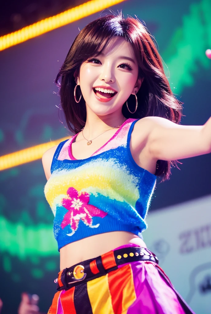 Beautiful Korean idol cheerleader
posters,Painting,high resolution,Ultra-detailed,Realistic:1.37,Vivid colors,hdr,Studio lighting,Sharp focus,
Dance energetically,Smiling happily,Perfect makeup,Stunning costumes,
crowd cheering,exciting atmosphere,dynamicposes,Expressive movements,
Beautiful hair,Sparkling eyes,rosycheeks,full pouty lips,
Colorful pompoms,Flying confetti,Glowing spotlights,
Engaging performance,Spirited cheers,Unforgettable memories