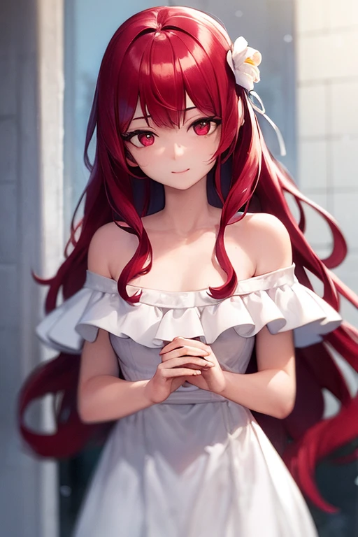 red braids, long red hair, pink eyes, small breast, white clothes, girl, adult, sex, xxx, scene +18