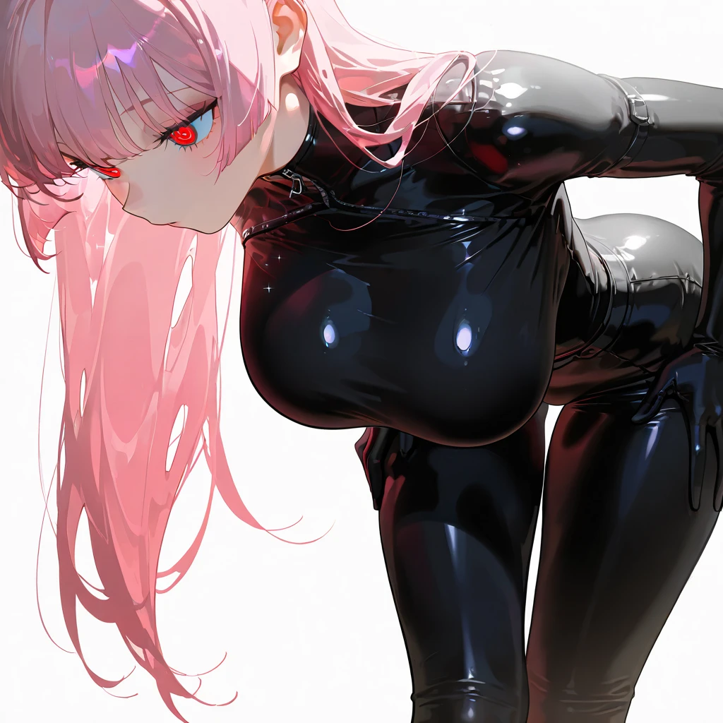 8k resolution、Sophisticated features、Perfect Face、Glowing Skin、detailed、Black latex_Bodysuits、Creamy white mucus body、Enveloping the whole body、Transparent liquid texture、Sexy、huge 、upright_Straddle、water、Urinating、Pee、Sticking out tongue、Look up、squint、touch 、Drooling、Ahegao、An eye is a heart、Full body style image、masturbation behavior、Pink Hair