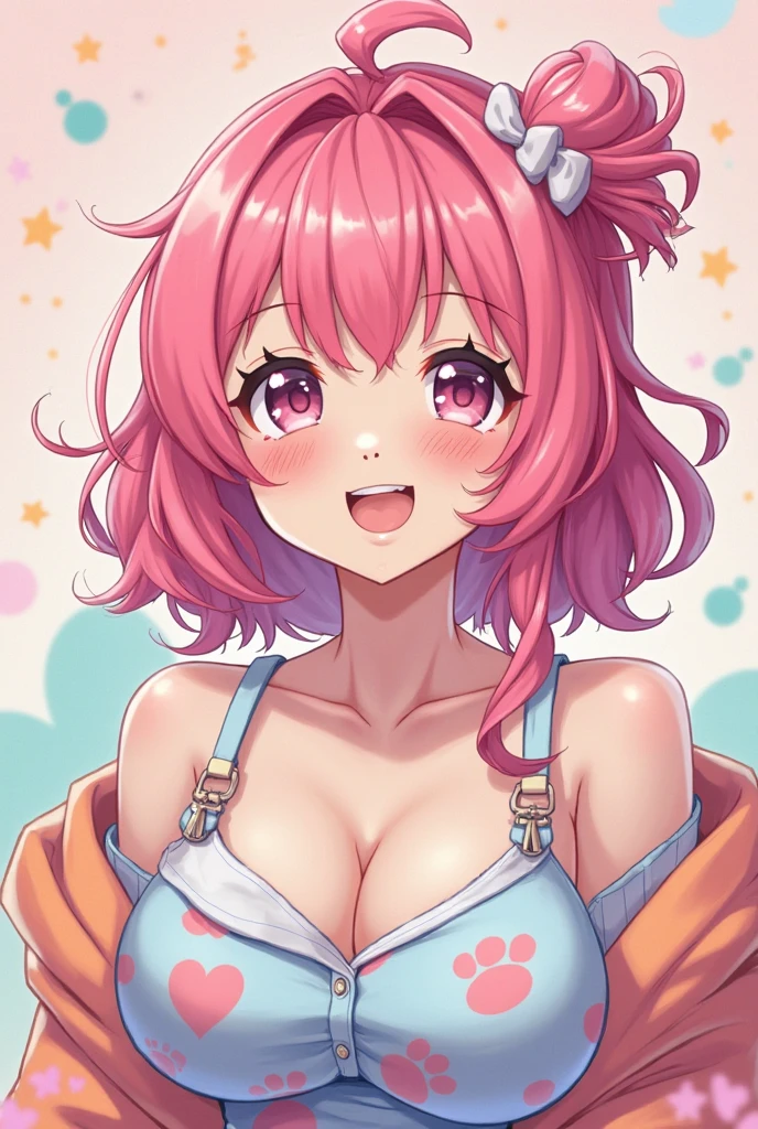 ((Masterpiece)), (Anime:1.5), ((best quality)), (RAW photo:1.2), (High Definition:1.3), (Professional Photography:1.2), 1 girl, solo, grin, cute girl with multicolor hair and close up,multicolor lingerie,multicolor background, small breasts, 🌈, kawaiitech, pastel colors, kawaii, cute colors, close up, Watercolor style, watercolor pencil, paper texture,