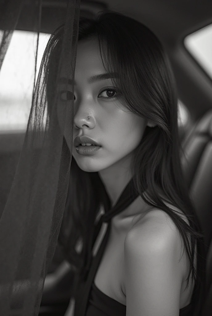 araffe woman in a black lace top and black stockings sitting in a car, asian girl, beautiful asian girl, asian woman, asian women, an asian woman, japanese goddess, asian female, beautiful asian woman, young asian girl, gorgeous chinese model, gemma chen, black lace, seductive lady, chinese girl, basia tran, stunning appealing figure, asian