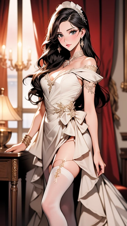 Fullbody of a 20 age chubby wolfwoman nsfw in a pleassed skirt, sleeveless top, dark eyes, legs, long black ponytail hair,l ight and transparent veil filling with charm and seduction, stunning beautiful artwork, maximalist, by artgerm, 8k anime artwork, 8k photo, trending on artstation.