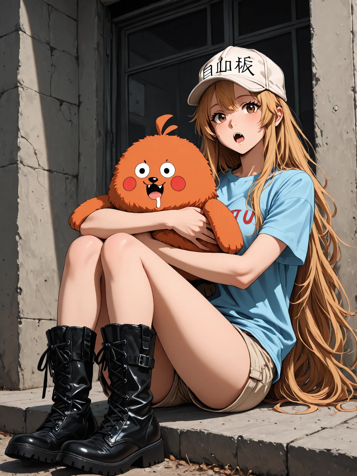 <lora:lcm_lora_sd15:1>,
(masterpiece,best quality,8k,beautiful and aesthetic:1.2),
solid-best-physical-appearance-perfect::2,
cosplay,Smile,((HUGE BREASTS)),(floating hair:1.2),PERFECTEYES EYES,narrow_waist,slender,skinny,(dynamic_angle),sexy posture,
<lora:(RRy^W)}PWfeYH.N}rZh<.eft_s1_asuna-04:0.7>,
Eft_sao_asuna,asuna (sao),brown eyes,brown hair,braid,long hair,(very long hair),half updo,
blush,jewelry,earrings,choker,necklace,off shoulder,jacket,black jacket,open jacket,open clothes,unzipped,shirt,crop top,breasts,((underboob)),navel,shorts,short shorts,denim shorts,socks,(sneakers),thighs,sitting,full body,graffiti wall,graffiti,
<lora:[R]Xn}0{LORA.add_detail:0.2>,
<lora:[OMQ*S][vw<w[.locon_perfecteyes_v1_from_v1_64_32:0.6>,