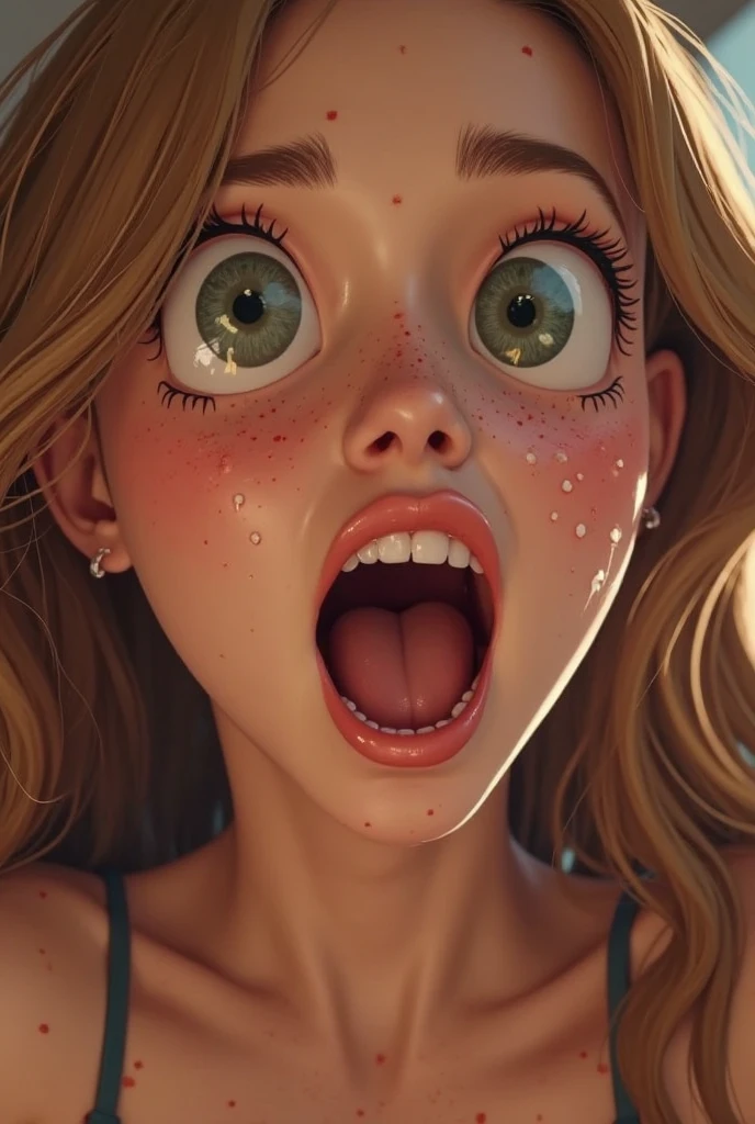 Deep Amatio, Cum in the back of my throat, Painful expression, Wide-eyed and surprised expression