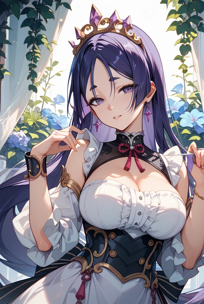 (masterpiece)1 girl, guest secretary, Genshin Impact, best quality, expressive eyes, perfect face, Upper body size, Smile, blush, Wearing an office shirt and getting wet, indoors, Sky, simple background, lie, watch , 明亮的Sky空, watch at viewer, stairs, Moody's Lighting