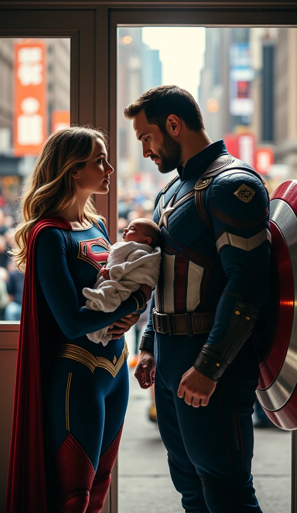 Supergirl giving birth with captain america