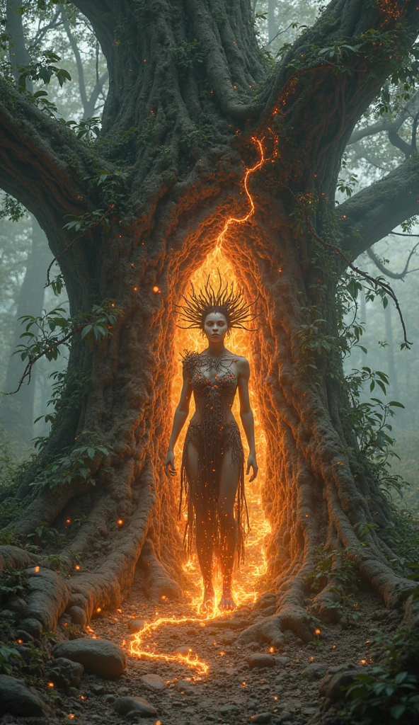 (((John Bauer oil painting))) A stunningly (((professional 32K-quality photograph))) [[fractal]] [[[[[(woman)tree creature]]]]] holding two fractal fireballs in each hand.((advanced digital techniques inspired))). The scene plays out in a (((swamp environment))), [[fractal]] with vibrant colors and advanced digital techniques that bring it close to a highly detailed production cinematic character render at [[Ultra High Quality]]