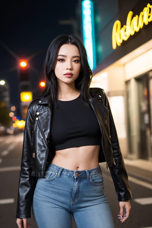 Hyperrealistic art of (masterpiece,best quality,ultra high res:1.1),(photo-realistic:1.1),beautiful face,exquisite face,skin texture,side_light,
looking at viewer,(simple background:1.1),outdoors,1girl,18yo,sweat and pure,from The Knot the movie,light_smile,
<lora:Vivian_Hsu_XL_0_:1>,in the background is the taipei 101 tower,vivian_hsu,a hot summer day,bokeh,(Leather_moto_jacket:1.4),(Black_leggings:1.3),(Combat_boots:1.2),, Extremely high-resolution details, photographic, realism pushed to extreme, fine texture, incredibly lifelike