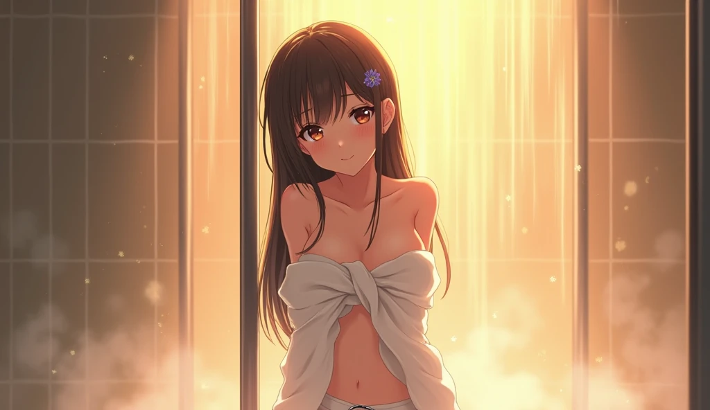 (masterpiece:2.0), (top-quality:2.0), (sitting naked in the sauna:1.5), (perfect exposed shoulders:1.5), (perfect exposed nape:1.5), (super sexypose:1.5), (blushed face:1.5), (hide crotch with hand:1.5), (hide chest with hand:1.5), (Spilling boobs:1.5), (realistic:1.5), naked, 1 , precise small hands, Embarrassed look, light smile, Look at me and smile, extremely cute girl, innocent face, young face, Clear eyes, Shining eyes, small breast, shoulder is visible, cleavage of the breast is visible, the lower abdomen is visible, The buttocks is visible, The crotch is visible, No pubic hair, dynamic posing, The beautiful skin, ultra-definition, Top resolution, japan high school student, golden hair
